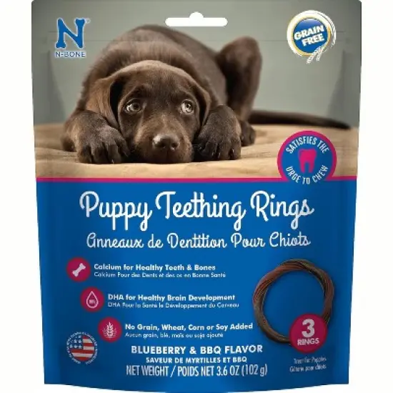 N-Bone Puppy Teething Ring Blueberry Flavor(3 count) image {3}