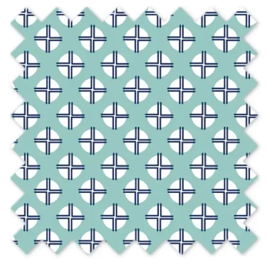  Bacati - Noah Dots/Cross Mint/Navy Crib/Toddler Bed Skirt image {1}