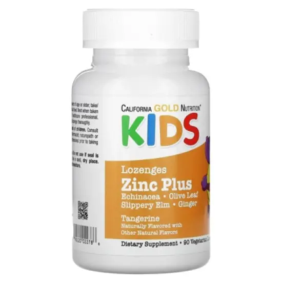 California Gold Nutrition Zinc Plus Lozenge For Children, Natural Tangerine, 90 Lozenges image {4}