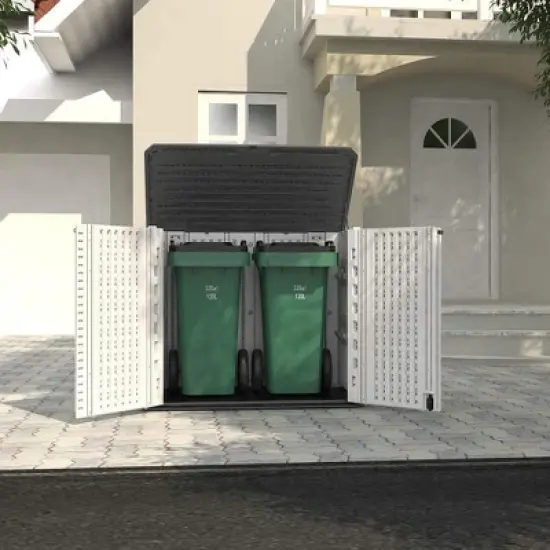 4.16 ft. W x 2.41 ft. D Durable Resin Storage Shed, Weather-Resistant Outdoor Storage Cabinet for Home, Patio and Garage image {2}