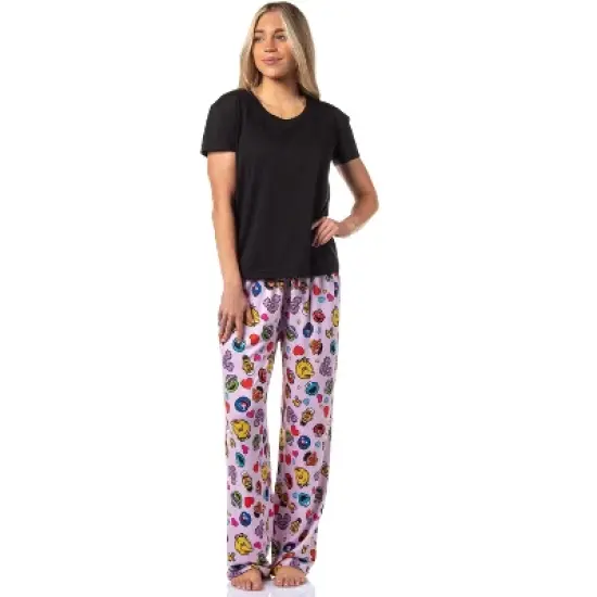 Sesame Street Women's Character Heart Heads Elmo Sleep Pajama Pants Pink image {1}
