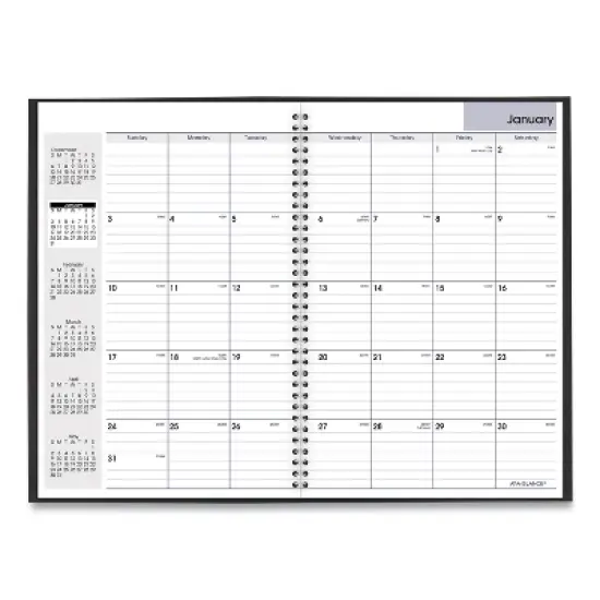 DayMinder Monthly Planner, Ruled Blocks, 12 x 8, Black Cover, 14-Month: Dec 2025 to Jan 2027 image {1}