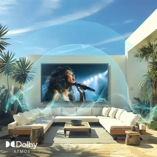 SYLVOX Outdoor TV, 43'' QLED Smart Google TV, IP55 Waterproof, Dolby Atmos HDR, Google Assistant,1000nits Weatherproof Television(Deck Pro QLED 2.0) image {4}