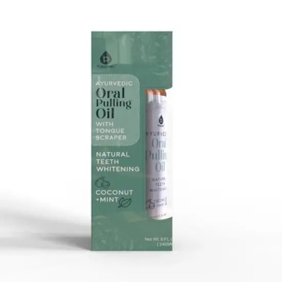 Ayurvedic Oral Pulling Oil with Tongue Scraper image {2}