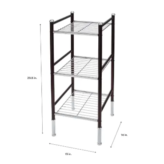 3 Tier Duplex Line Storage Tower Black - Organize It All image {3}