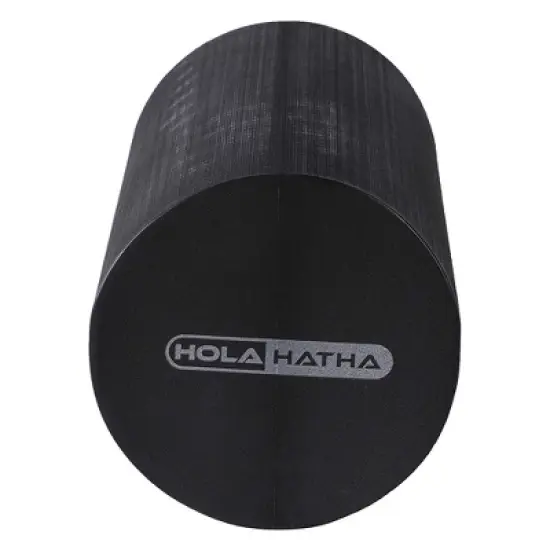 HolaHatha Portable Solid High Density EVA Foam Roller for Deep Tissue Back Massage, Calf Therapy, Glute Massaging, Back Pain, and Leg Recovery, Black image {1}