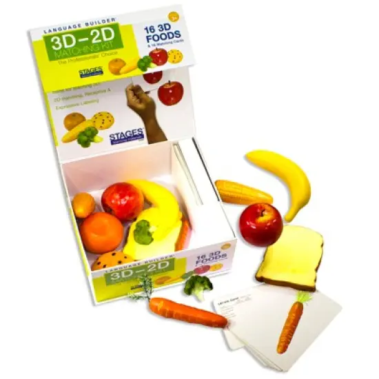 Stages Learning Materials Language Builder 3D-2D Matching Kit, Foods image {3}
