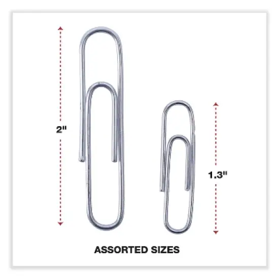 Universal Plastic-Coated Paper Clips No. 1 Clear/Silver 1000/Pack 21001 image {2}