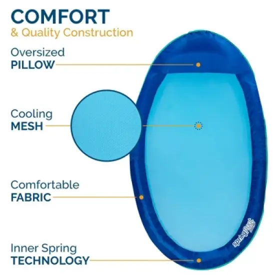 SwimWays Spring Float Inflatable Pool Lounger with Hyper-Flate Valve image {4}