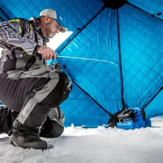 CLAM Pop-Up Ice Fishing Angler Hub Shelter Tent with Anchor Straps and Carrying Bag image {2}