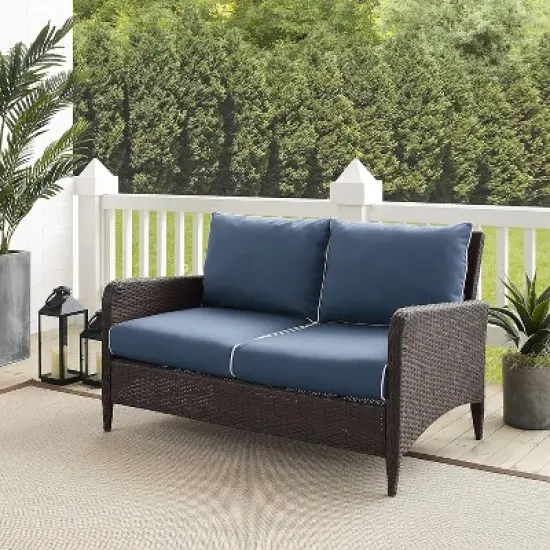 HomeStock Kiawah Outdoor Wicker Loveseat image {1}