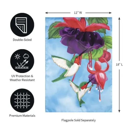 Hummingbirds Applique Garden Flag image {3}
