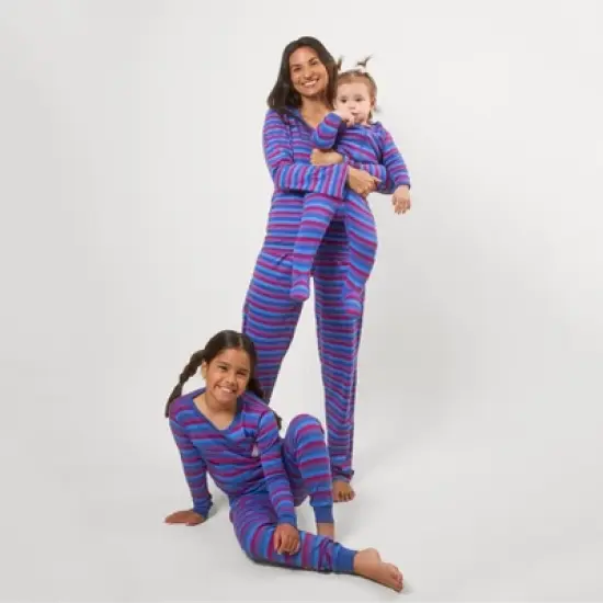 Leveret Matching Family Pajamas Unicorn Stripes image {3}