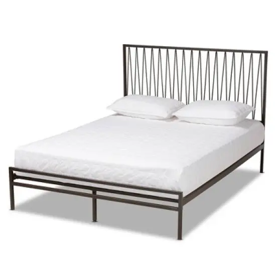 Jeanette Metal Platform Bed Black - Baxton Studio image {8}