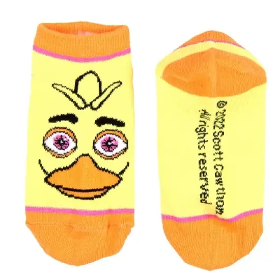 Five Nights at Freddy's Kids Character Designs No-Shoe Ankle Socks 4 Pairs, 10-4 Multicoloured image {3}