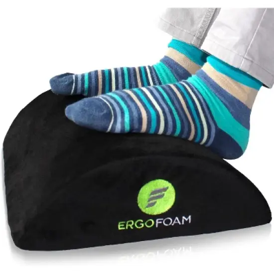 ErgoFoam Ergonomic Foot Rest Under Desk - Premium Velvet Soft Foam Footrest for Desk - Most Comfortable Desk Foot Rest in The World for Lumbar image {5}