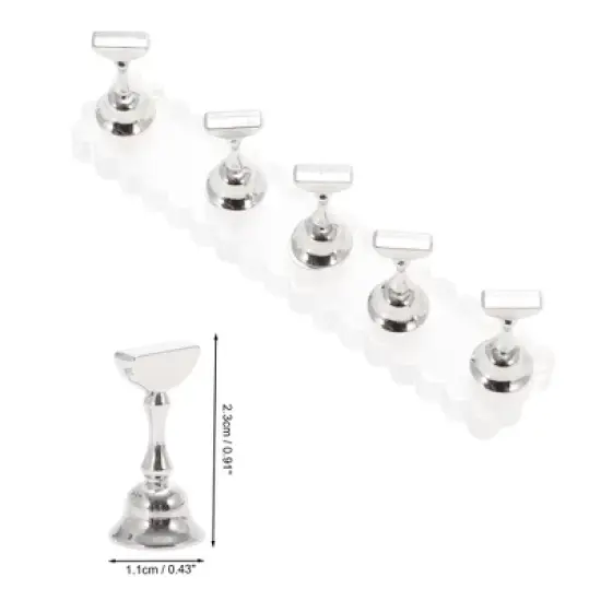 Unique Bargains Durable Nail Display Stand Transparent Silver Tone 1 Set image {3}