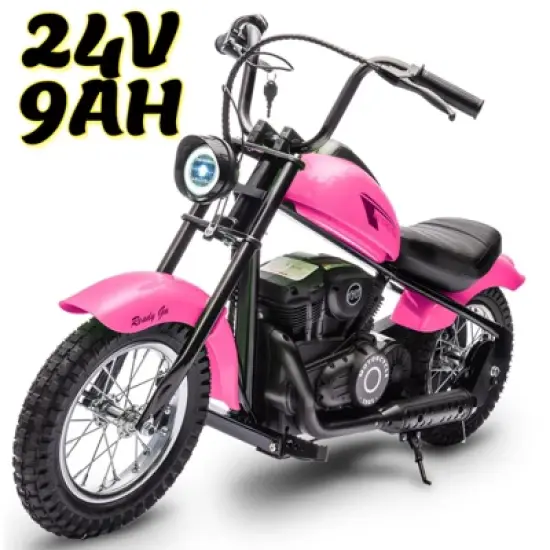 Jojoka Electric Motorcycle for Kids, 24V 250W Dirt Bike, Two Speed Modes up to 14MPH, Dirt Bike with LED Lights, Ride for Teens image {12}