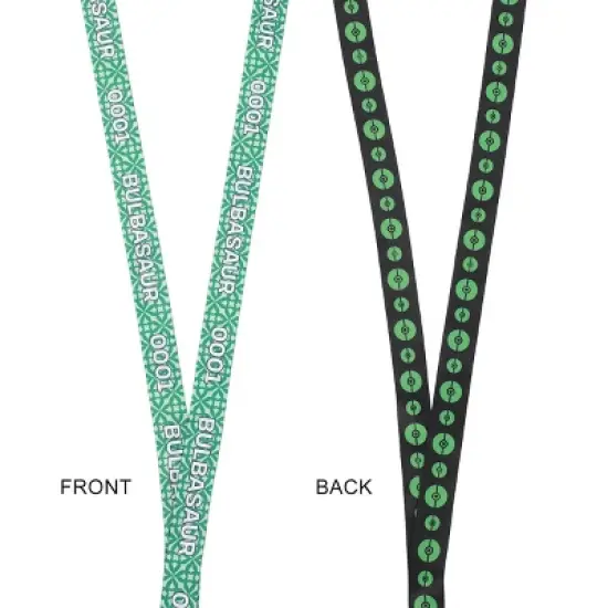 Pokemon Bulbasaur Green Kanto Region Lanyard With Rubber Charm And ID Sleeve image {3}