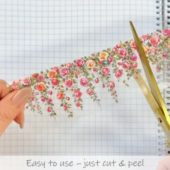 Wrapables Aesthetic Floral Vines PET Washi Tapes for Scrapbooking, Stationery, Journaling, Diary, Card Making (Set of 3) image {3}