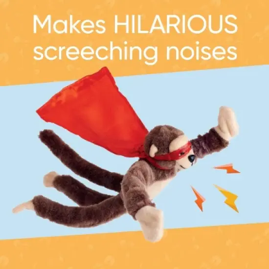 HearthSong Set of Three Plush Flying Flingshot Howling Monkeys in Colorful Cloaks image {3}