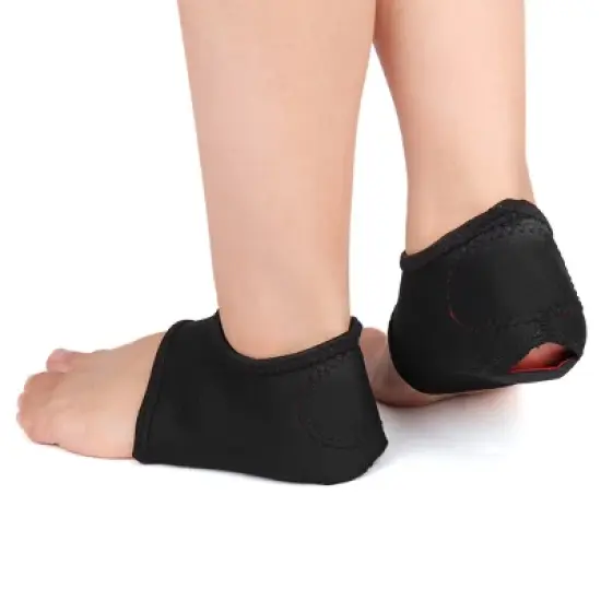 Unique Bargains Plantar Fasciitis Wrap Heel Arch Support Sleeve Cushion Black 1 Pair image {6}