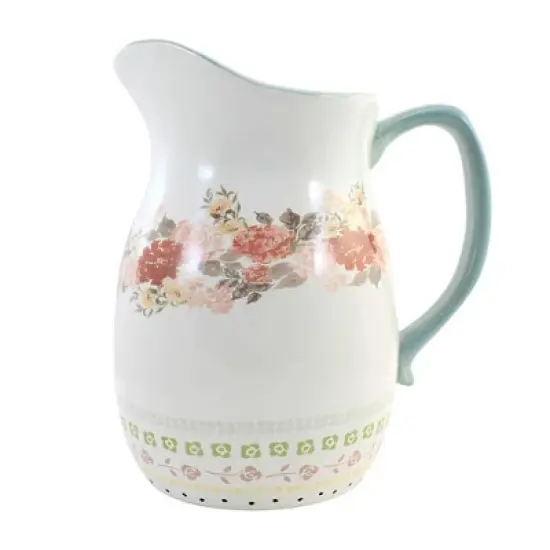 5.0 Inch Cottage Floral Pitcher Roses Flowers Beverage Pitchers image {3}