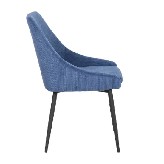 Set of 2 Diana Contemporary Dining Chairs Metal and Corduroy - LumiSource image {2}