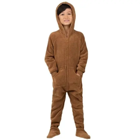 Footed Pajamas - Teddy Bear Toddler Hoodie Chenille Onesie image {1}