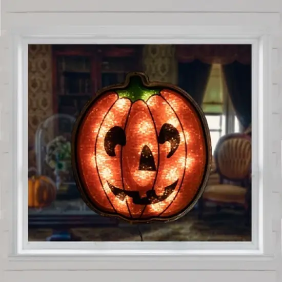 Northlight Lighted Jack O' Lantern Halloween Window Decoration - 13.5" image {2}