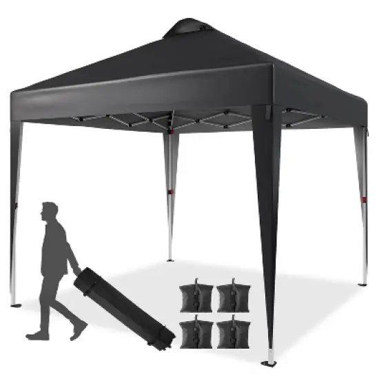 GustoWave 10x10 Ft Pop Up Canopy Tent, Sun Shelter Gazebo for Outdoor Camping image {5}