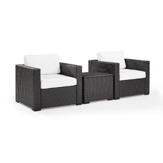 Biscayne 3pc Outdoor Wicker Seating Set - White - Crosley image {5}