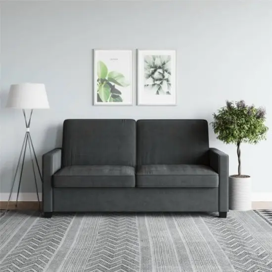 Queen Cassidy Sofa Sleeper Gray Velvet - Room & Joy image {2}