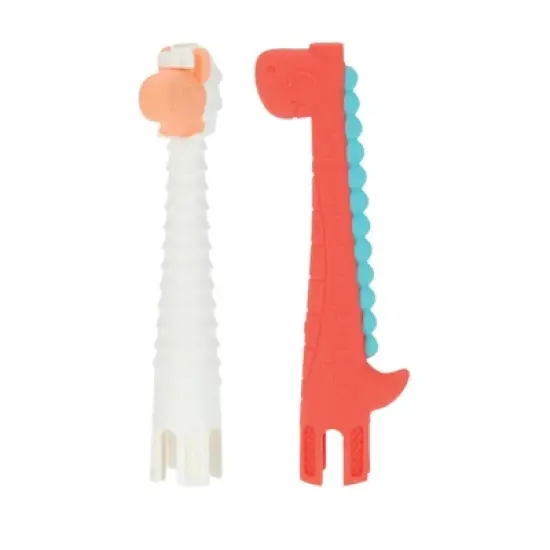 Nuby Silicone Sensory Tube Teetheres - Dino and Llama - 2pk image {7}
