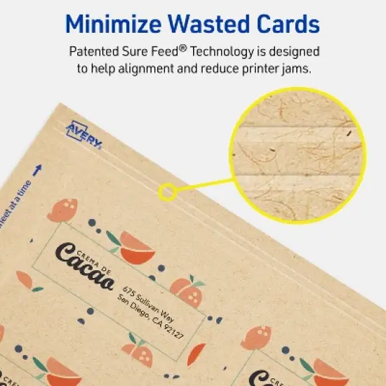 Avery 1-3/4" x 3-1/2" Rounded Corner Cards, Kraft Brown, 80ct image {3}