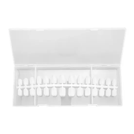 Unique Bargains Women's Short Square Fake Nails Clear 1 Set image {5}