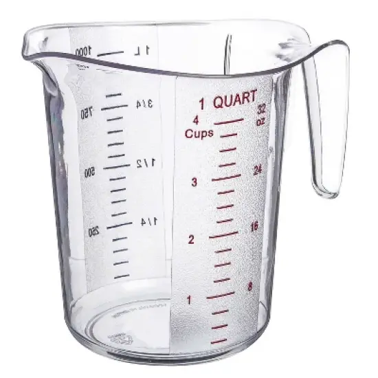 Update International 1 Quart Plastic Measuring Cup (76598) image {1}