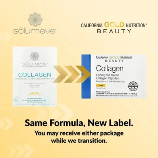 California Gold Nutrition Marine Collagen Peptides Plus Vitamin C and Hyaluronic Acid, Lemon, 30 Packets, 0.19 oz (5.38 g) Each image {5}