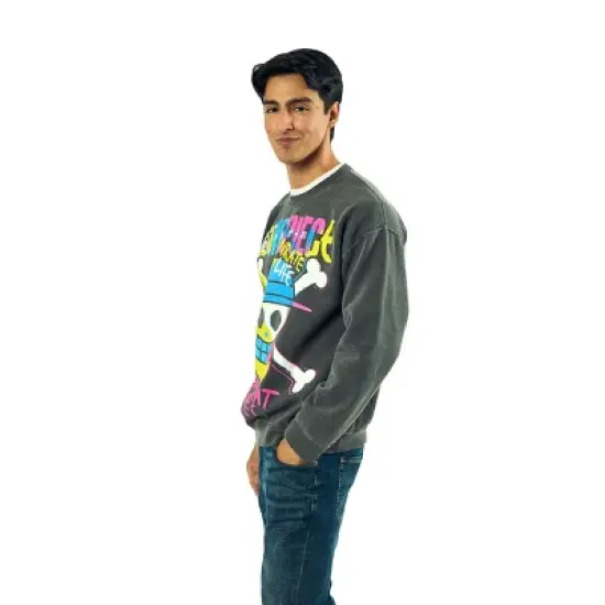 One Piece King Of The Pirates Adult Unisex Potassium Washed Crew Neck Long Sleeve Sweatshirt image {1}