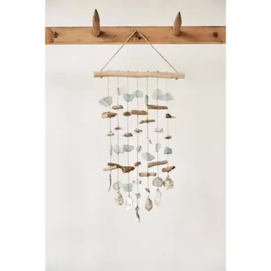 Driftwood/Sea Glass/Shell Hanging Wind Chime - Storied Home image {1}