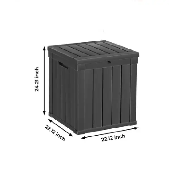 MAYEERTY 50 Gallon Large Capacity Outdoor Deck Box for Patio Furniture Cushions, Pillow with Wheels, Black image {2}