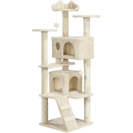 Yaheetech 61.5"H Cat Tree with 2 Condos for Kittens Small Cats image {12}