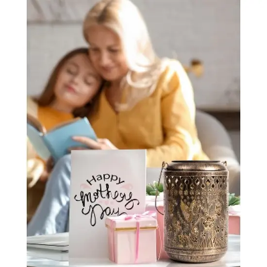 Gigalumi Solar Lanterns Outdoor Hanging Waterproof, Solar Lights Metal Decoration Outside for Yard, Patio,Garden,Backyard,Porch image {7}