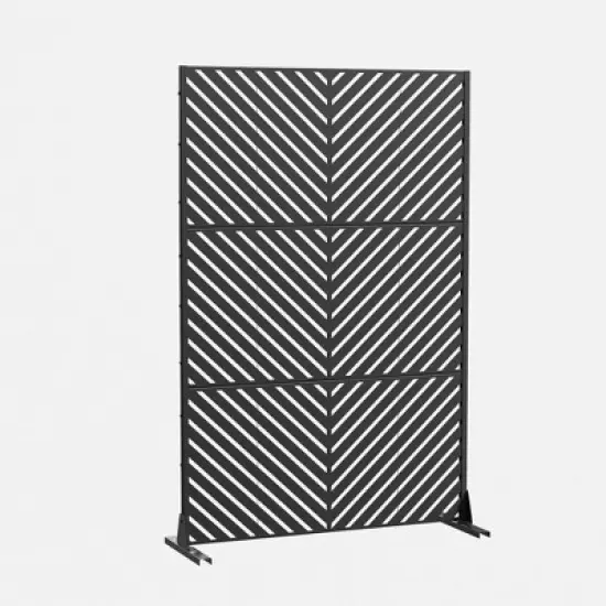 PexFix 72 in. x 47 in. Outdoor Metal Privacy Screen Garden Fence in Arrows Pattern in Black image {9}