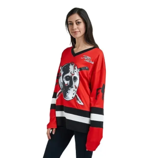 Friday The 13th Jason Mask Long Sleeve Men's Colorblock Cosplay Hockey Jersey image {5}