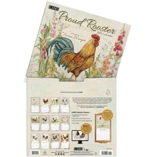 Lang 2024 Wall Calendar 24"x12" Proud Rooster image {3}