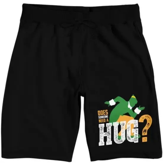 Elf Needs A Hug Men's Black Sleep Pajama Shorts image {8}