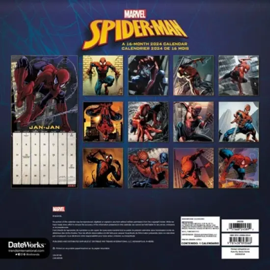 Trends International Inc. 2023-24 Wall Calendar 12"x12" Bilingual English/French Marvel Spider-Man image {3}