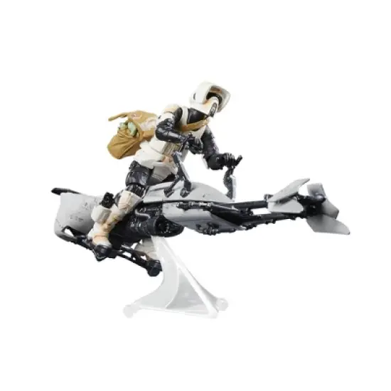 Star Wars: The Mandalorian Vintage Speeder Bike, Scout Trooper and Grogu Action Figure Set - 3pk image {3}
