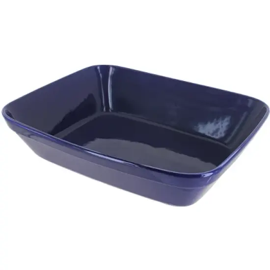 Blue Rose Polish Pottery 1351 Zaklady Large Deep Baker image {1}